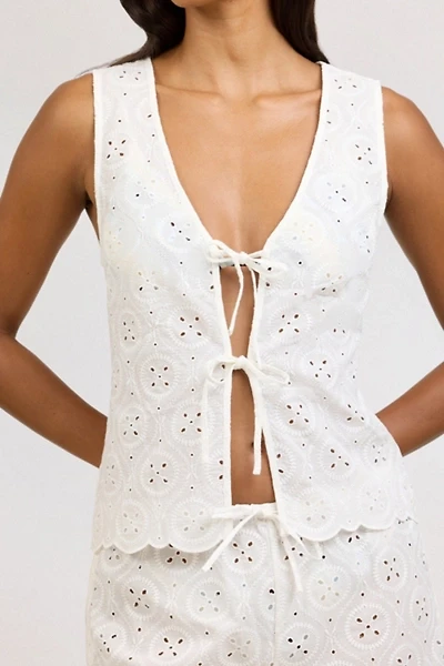 Onia Doily Broderie Tie Front Tank