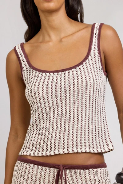 Onia Crochet Knit Square Neck Tank