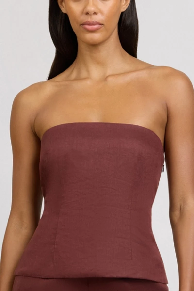 Onia Strapless Peplum Top