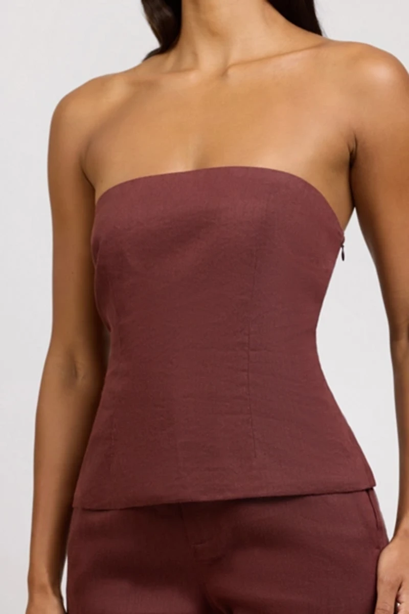 Onia Strapless Peplum Top