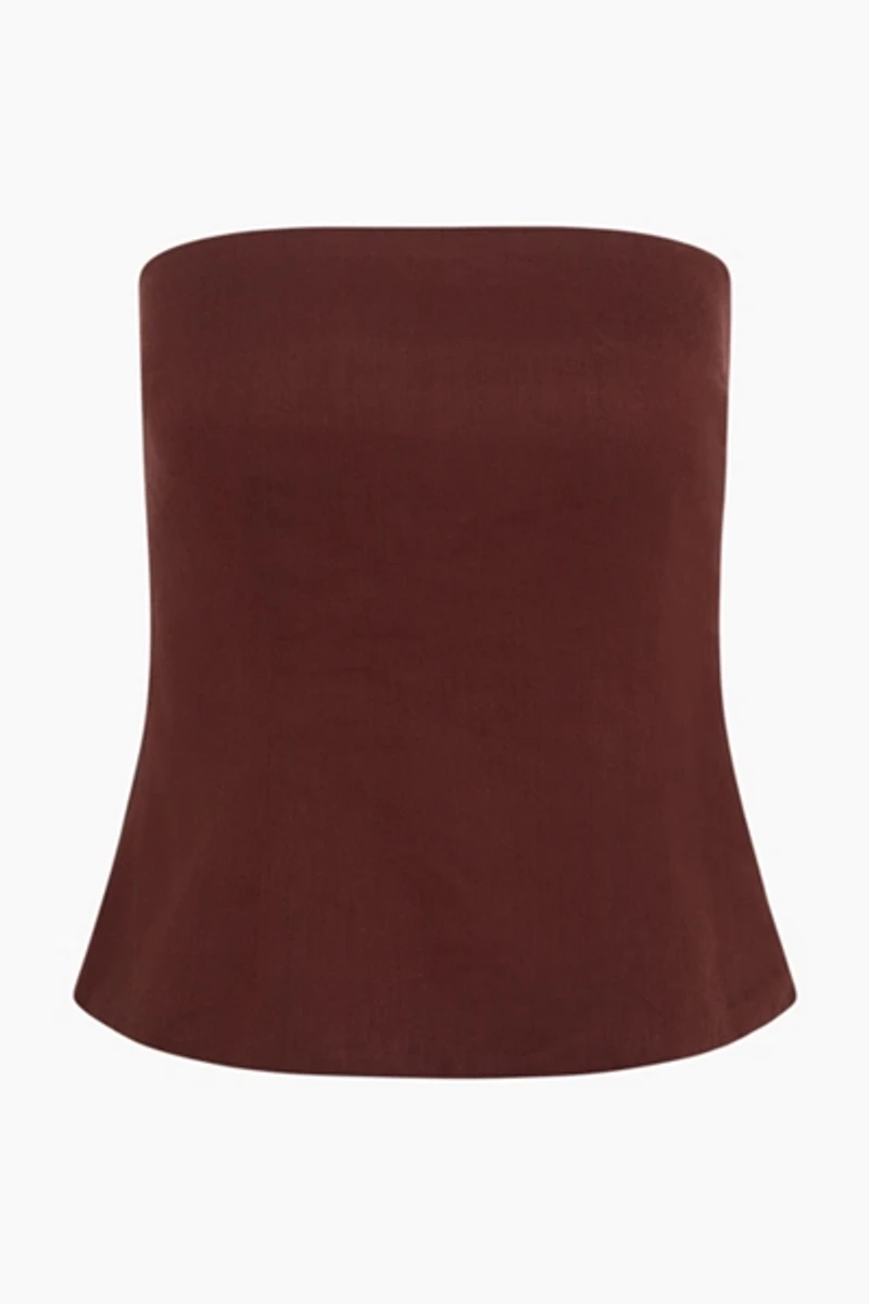 Onia Strapless Peplum Top