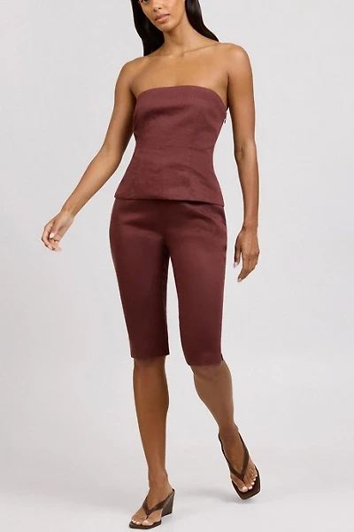 Onia Strapless Peplum Top