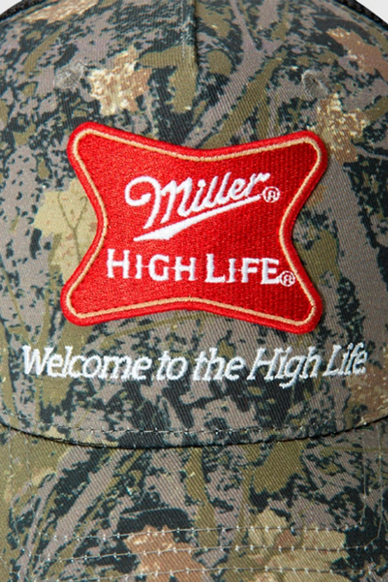 Junk Food Miller High Life Camo Trucker Hat