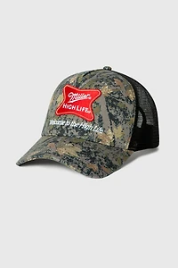 Junk Food Miller High Life Camo Trucker Hat