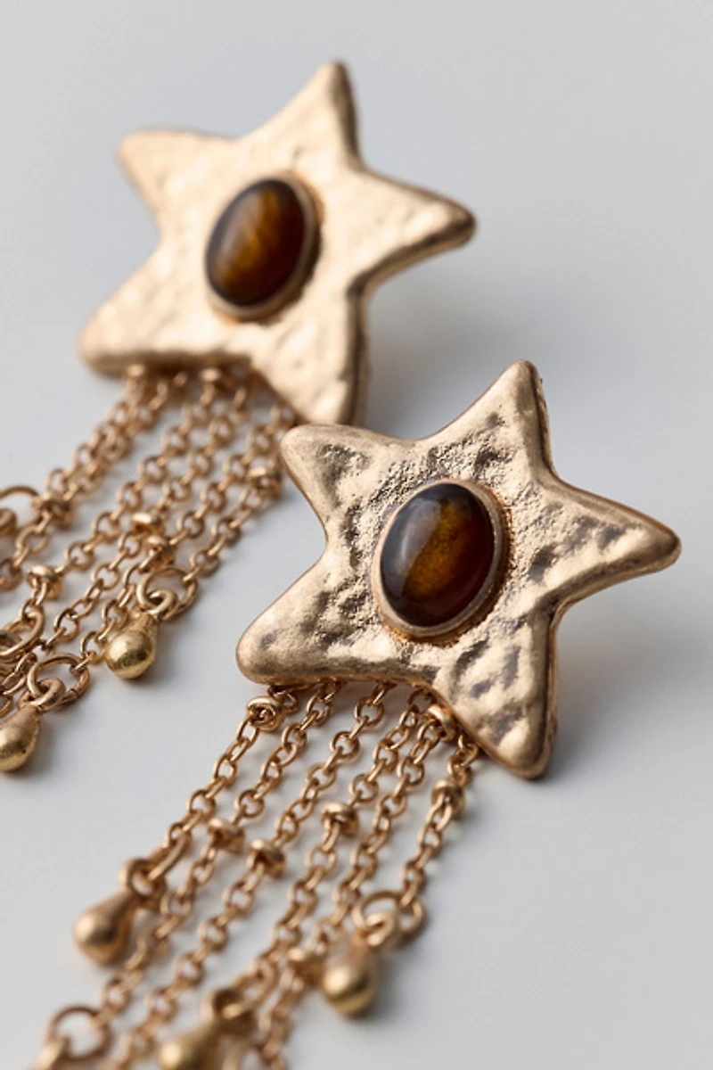 Tiger's Eye Shooting Star Earrings