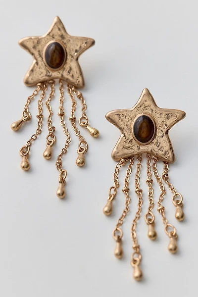 Tiger's Eye Shooting Star Earrings