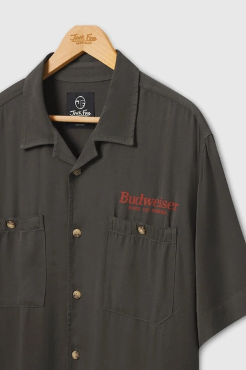 Junk Food Budweiser King of Beers Camp Shirt