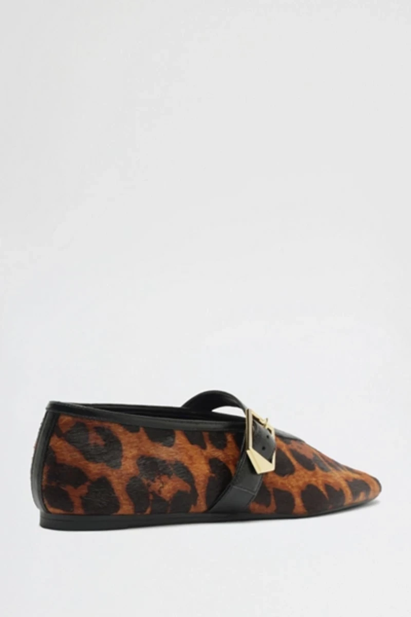 Schutz Vick Animal Print  Buckle Ballet Flats