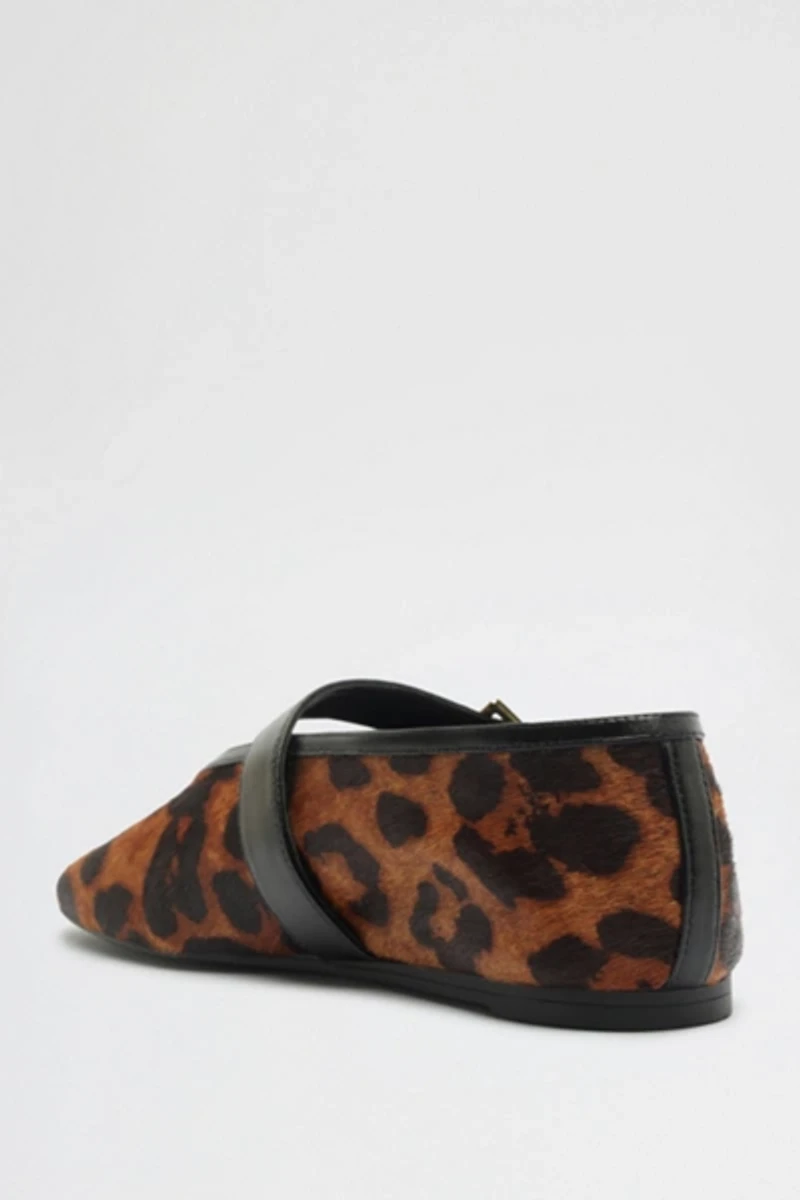 Schutz Vick Animal Print  Buckle Ballet Flats