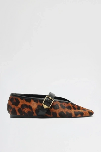 Schutz Vick Animal Print  Buckle Ballet Flats