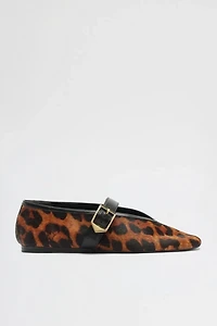 Schutz Vick Animal Print  Buckle Ballet Flats