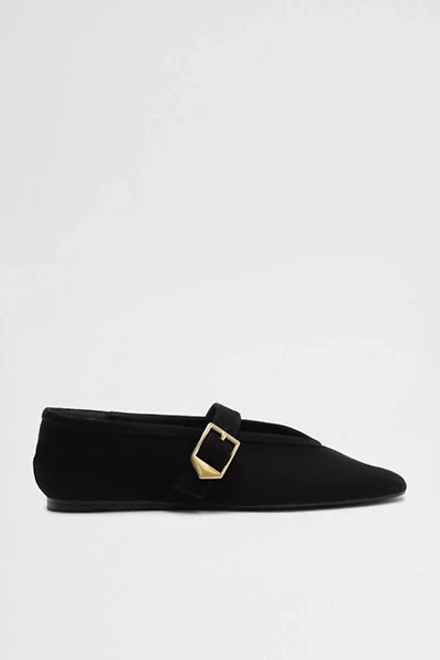 Schutz Vick Suede Buckle Ballet Flats