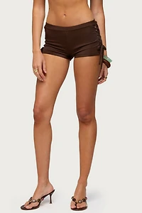 Edikted Jilly Braided Cutout Micro Shorts