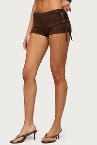 Edikted Jilly Braided Cutout Micro Shorts