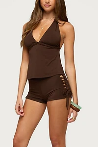 Edikted Jilly Braided Cutout Micro Shorts