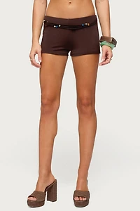 Edikted Janya Strappy Bead Belt Micro Shorts