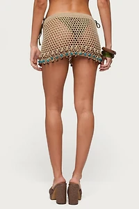 Edikted Naleni Bead Crochet Mini Skirt