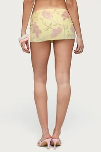 Edikted Mena Beaded Floral Mini Skort