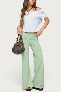 Edikted Cammy Wide Leg Foldover Pants