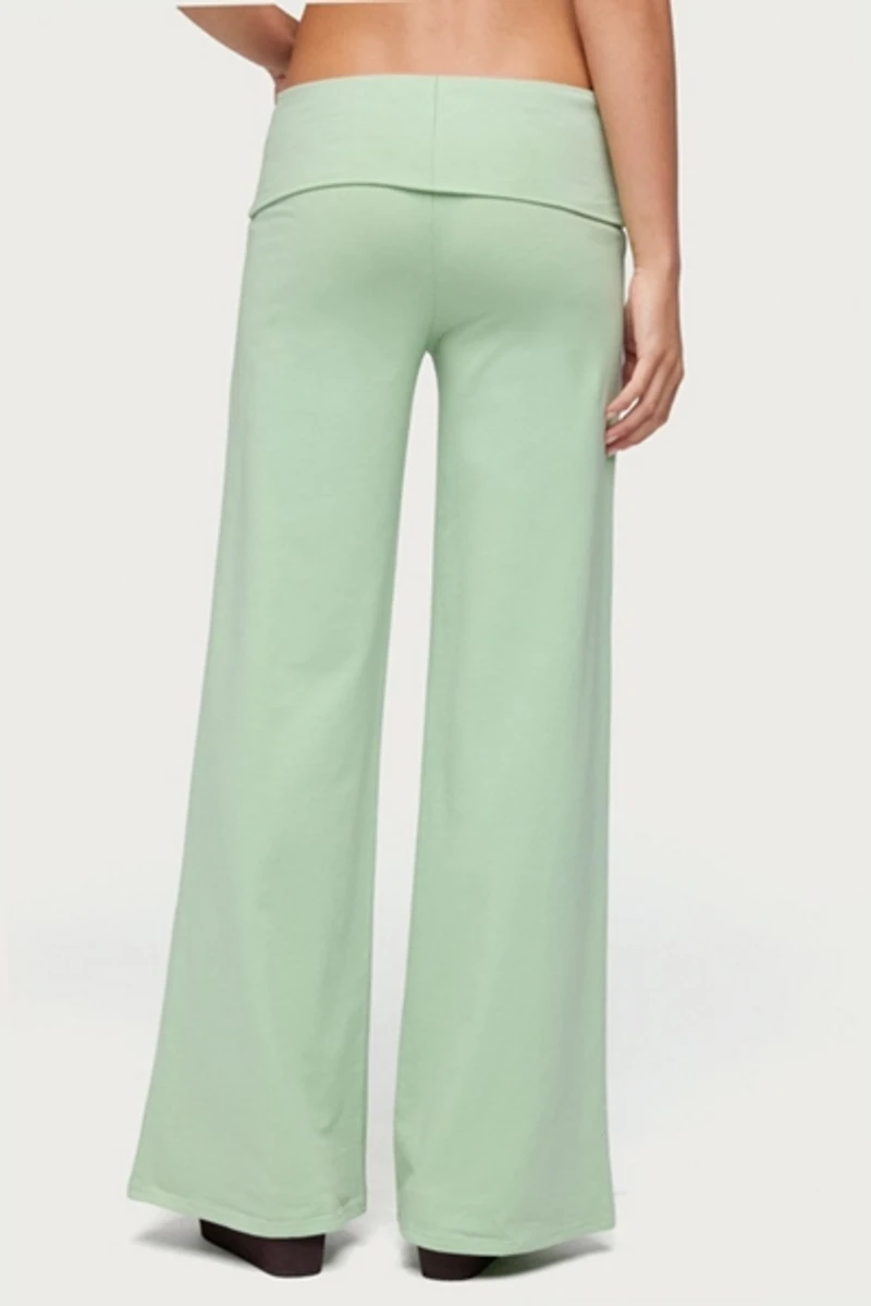 Edikted Cammy Wide Leg Foldover Pants