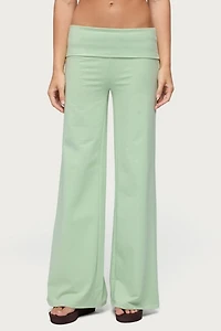Edikted Cammy Wide Leg Foldover Pants