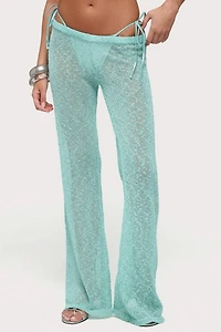 Edikted Bena Textured Knit Flared Pants