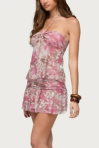 Edikted Tessa Floral Ruffle Mini Skirt