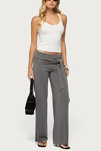 Edikted Xyla Straight Leg Tie Pants