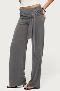 Edikted Xyla Straight Leg Tie Pants