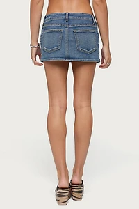 Edikted Seffie Low Rise Stretchy Denim Micro Skort