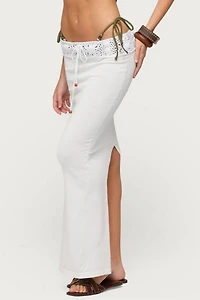Edikted Maven Crochet Waist Knit Maxi Skirt