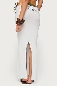 Edikted Maven Crochet Waist Knit Maxi Skirt