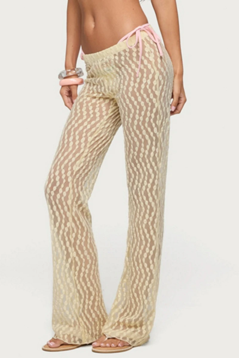 Edikted Liliette Sheer Textured Pants