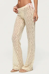 Edikted Liliette Sheer Textured Pants