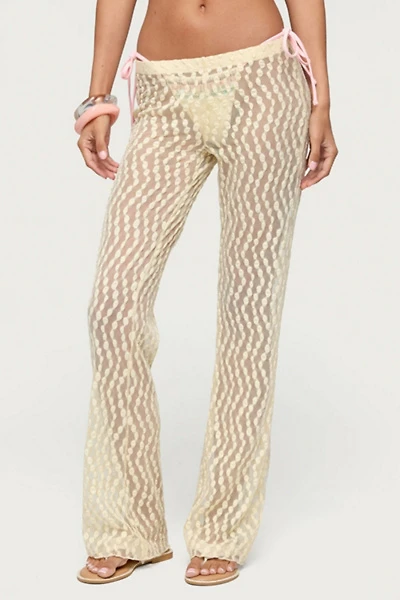 Edikted Liliette Sheer Textured Pants