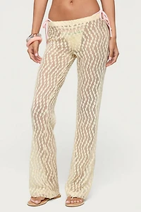 Edikted Liliette Sheer Textured Pants