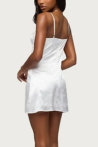 Edikted Floral Satin Effect Cupped Mini Dress