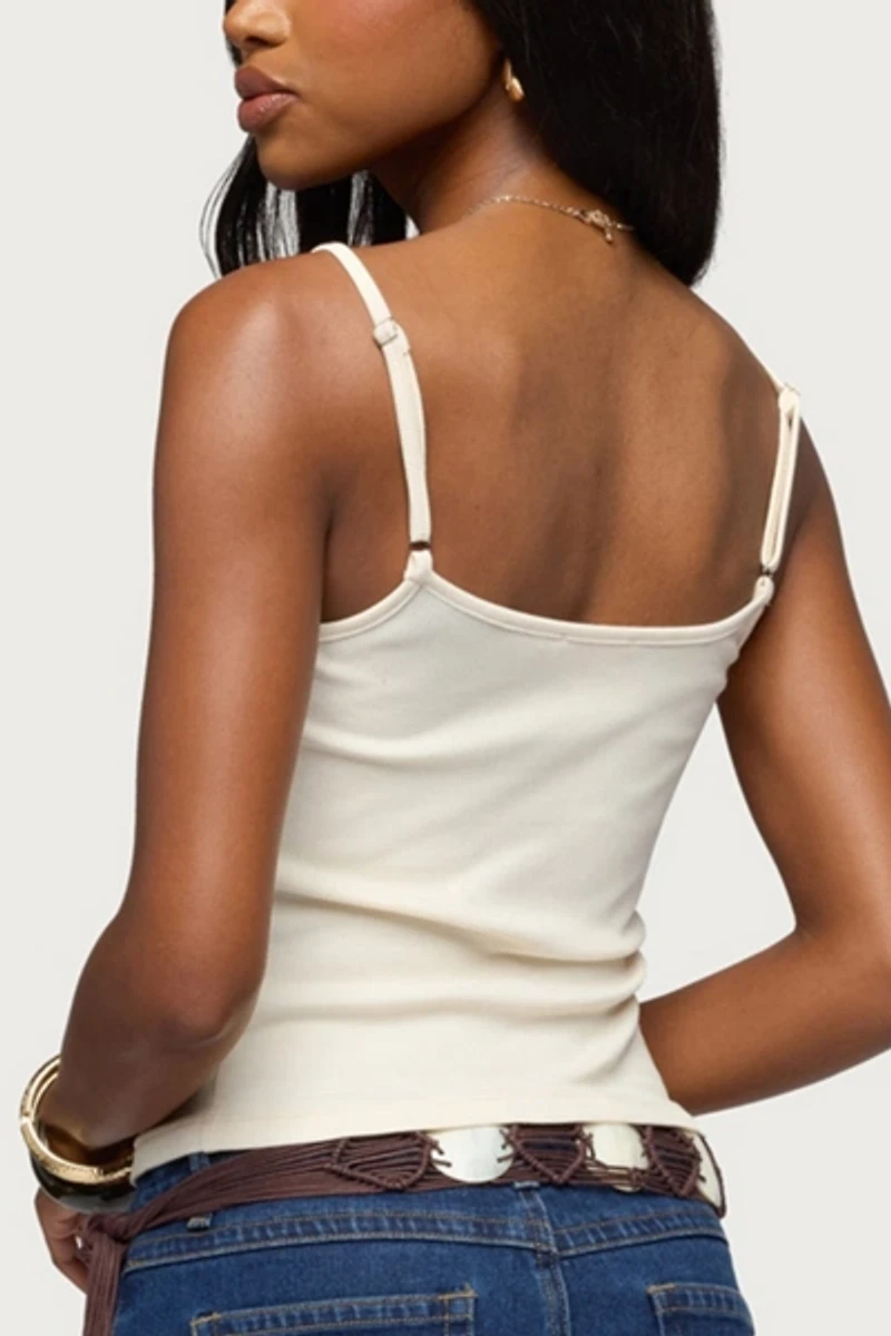 Edikted Fawnie Crochet Ribbed Tank Top