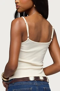 Edikted Fawnie Crochet Ribbed Tank Top