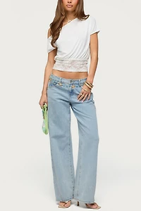 Edikted Michy Off Shoulder Lacey Top