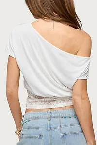 Edikted Michy Off Shoulder Lacey Top