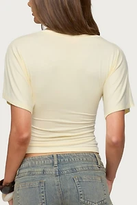 Edikted Sully Iridescent Button Wrapped Top