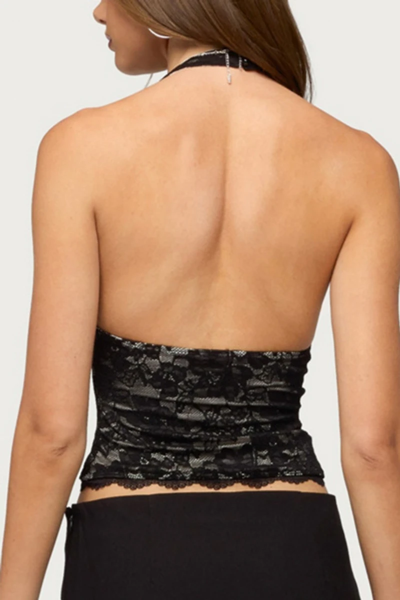 Edikted Dessa Lace Halter Top