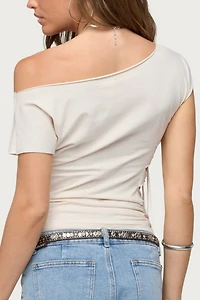 Edikted Rosa Off Shoulder Cutout Tie Top