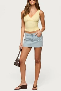 Edikted Beah Ribbed Knit V Neck Top