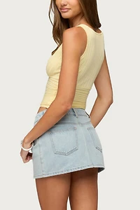 Edikted Beah Ribbed Knit V Neck Top