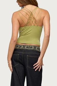 Edikted Vinney Strappy Bead V Neck Top