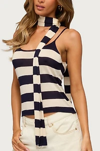 Edikted Striped Two Piece Scarf Tank Top