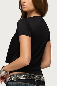 Edikted Vanie Deep Cowl Neck Top