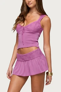 Edikted Vessa Lacey Tie Front Top